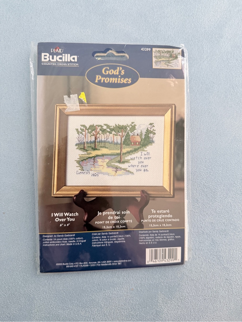 Vintage Bucilla Pastoral Cross Stitch Kit "I Will Watch Over You" kit # 43299